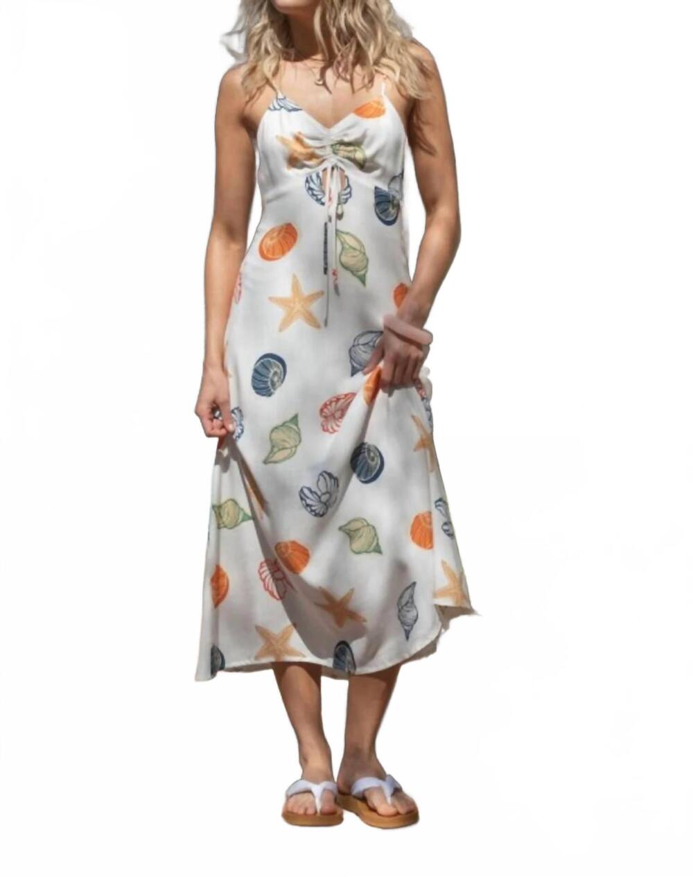 NEW ILLA ILLA seashell open-back midi dress in white